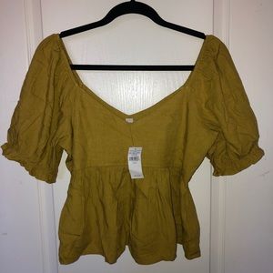 Puff Sleeve Peasant Top